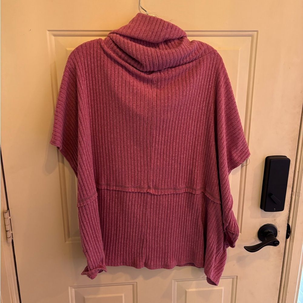 Anthropologie Easel Pink Cowl Neck Bat Sleeve Sweater - Picture 2 of 9